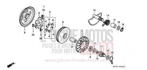 ANTRIEBSFLAECHE/ KICKSTARTERSPINDEL SJ50T de 1996